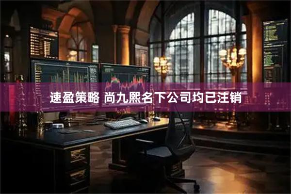 速盈策略 尚九熙名下公司均已注销
